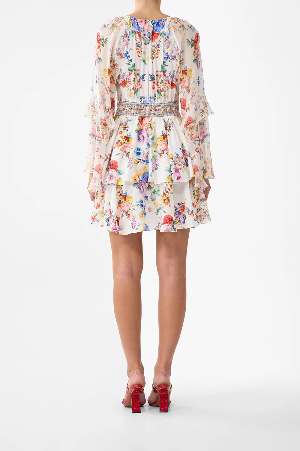 SHORT WAISTBAND DRESS WITH RUFFLE SLEEVE I LEFT MY HEART IN GRANADA - Image 2