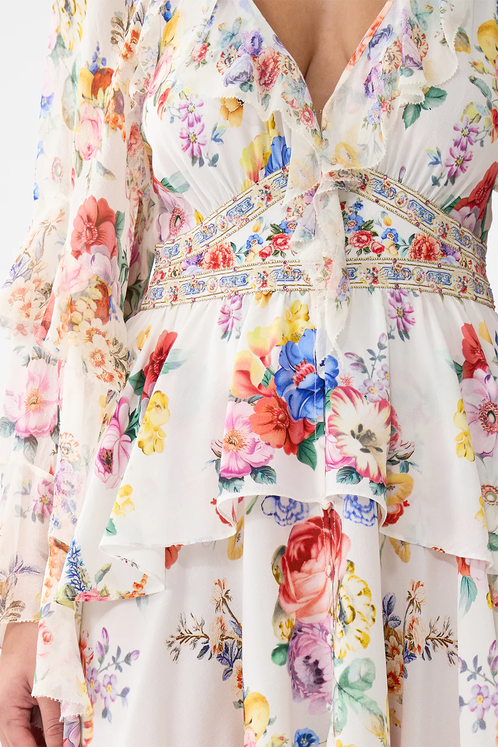 SHORT WAISTBAND DRESS WITH RUFFLE SLEEVE I LEFT MY HEART IN GRANADA - Image 6