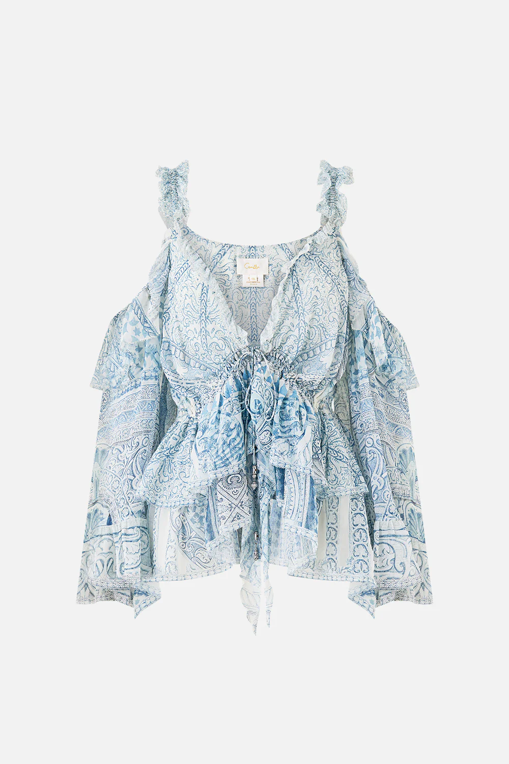COLD SHOULDER RUFFLE TOP THE HUM OF THE ALHAMBRA - Image 3