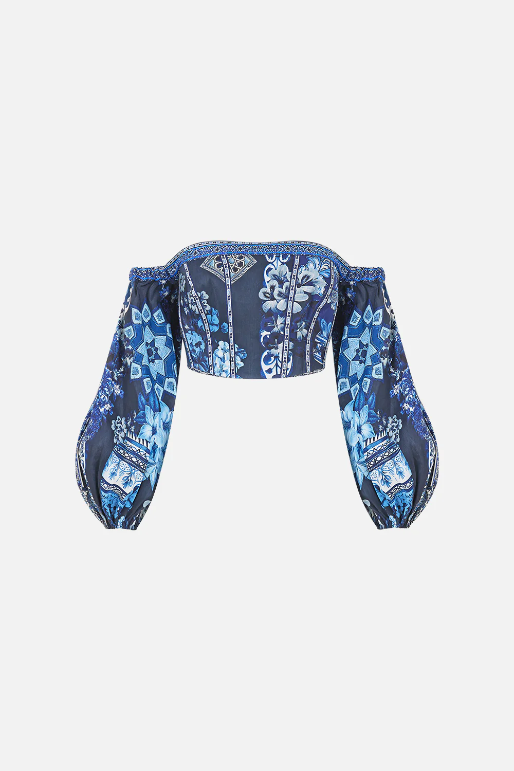 LONG SLEEVED CORSET CROP TOP A TILED WONDERLAND - Image 3