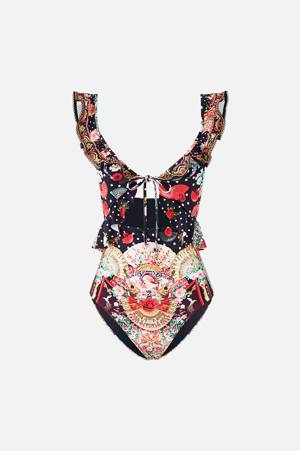 TIE FRONT ONE PIECE WITH FRILL NECK AND WAIST DAUGHTERS OF DUENDE - Image 3