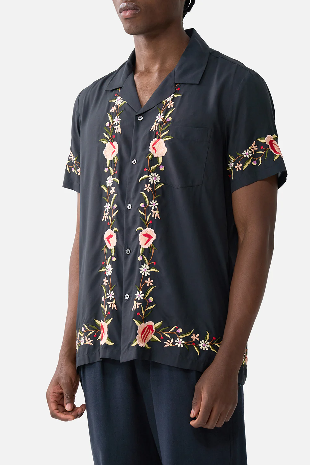 EMBROIDERED SHORT SLEEVE CAMP COLLARED SHIRT DAUGHTERS OF DUENDE - Image 5