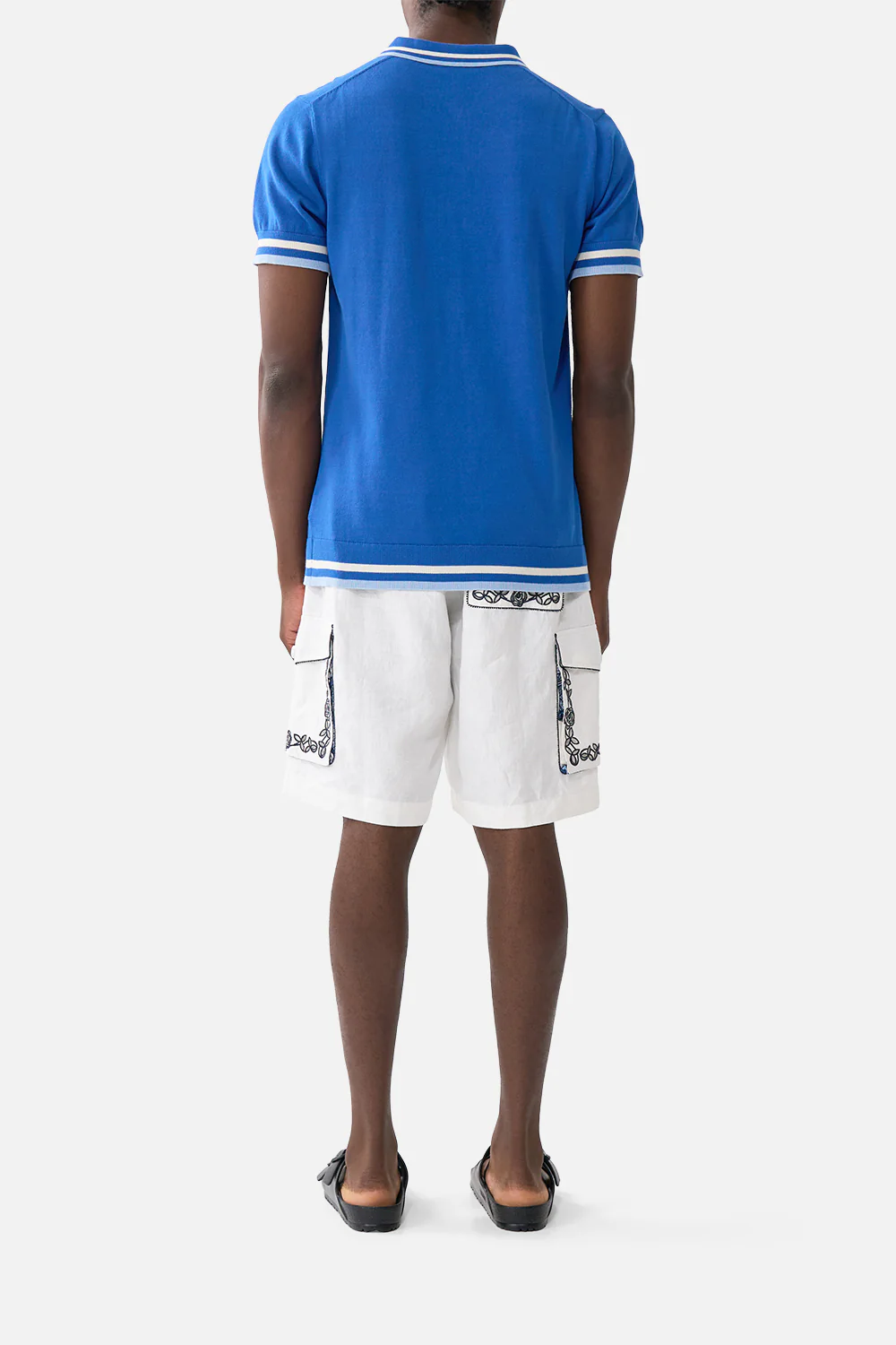 SHORT SLEEVE QUARTER ZIP KNIT POLO SHIRT DE NADA GRANADA - Image 2