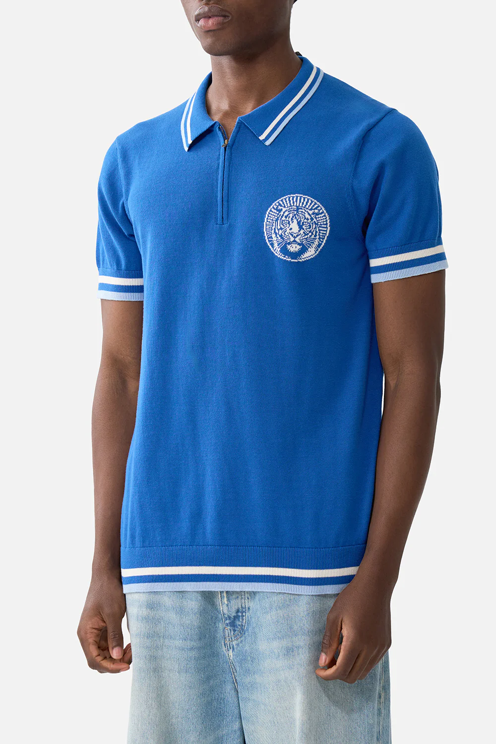 SHORT SLEEVE QUARTER ZIP KNIT POLO SHIRT DE NADA GRANADA - Image 5