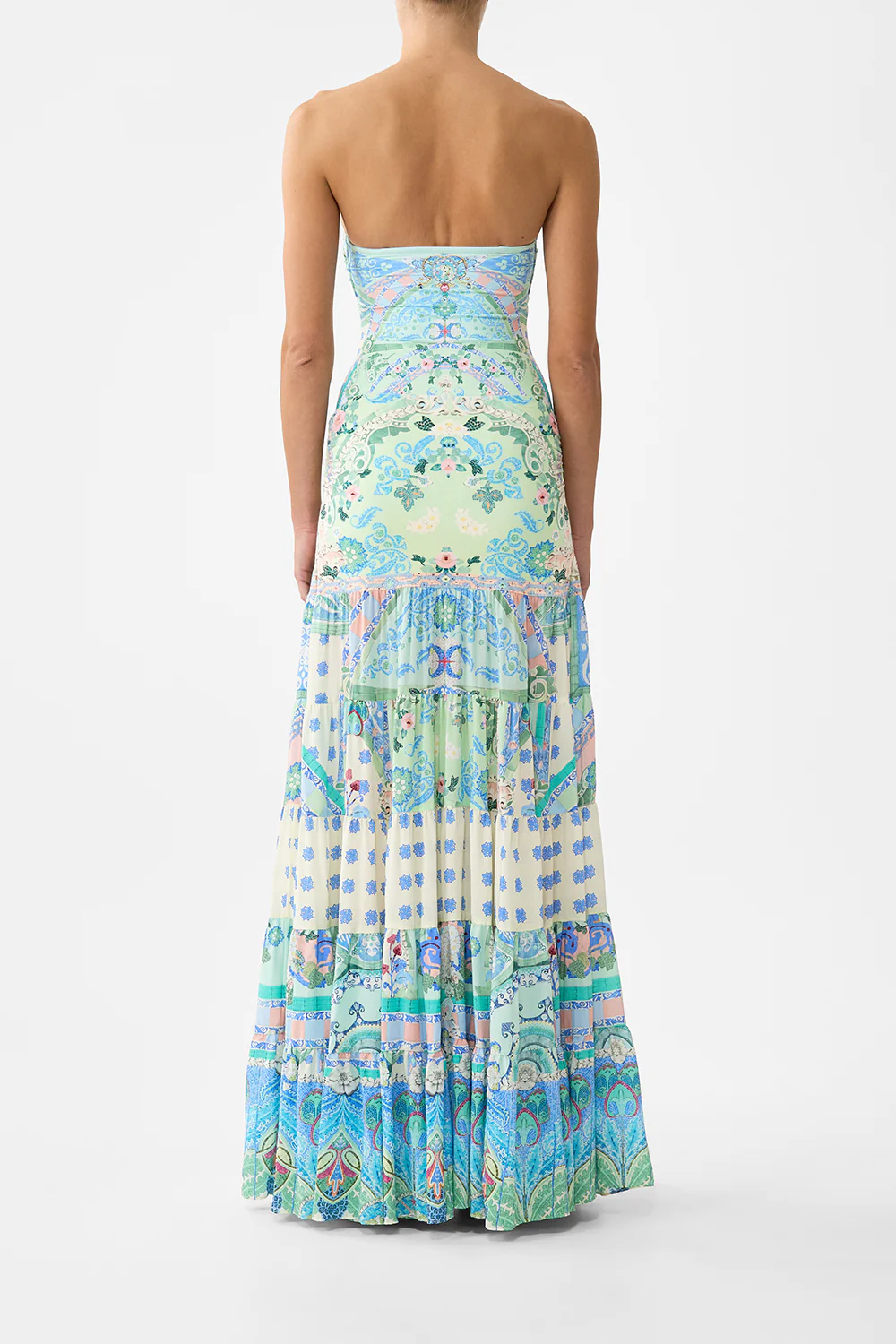 JERSEY SPLICED TIERED SKIRT MIDSUMMER MOSAICS - Image 2