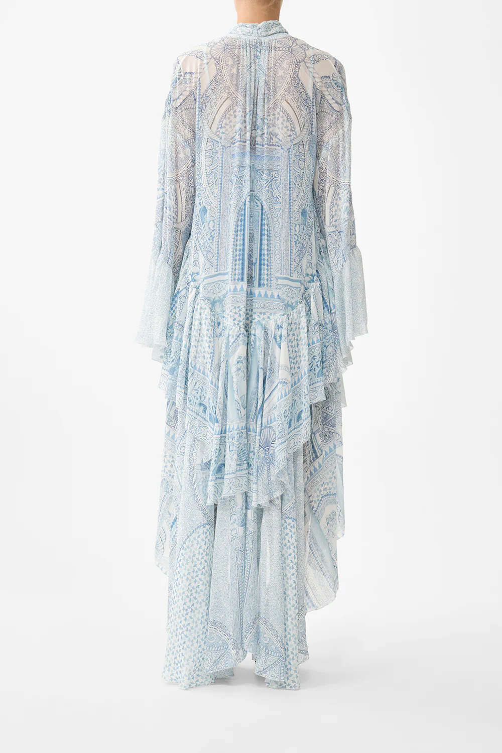 RUFFLE HIGH LOW DRESS WITH LONG SLEEVE THE HUM OF THE ALHAMBRA - Image 2