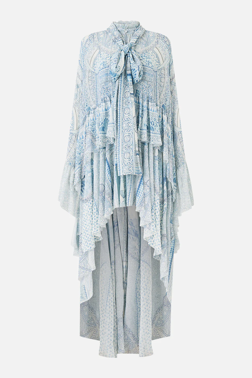 RUFFLE HIGH LOW DRESS WITH LONG SLEEVE THE HUM OF THE ALHAMBRA - Image 3