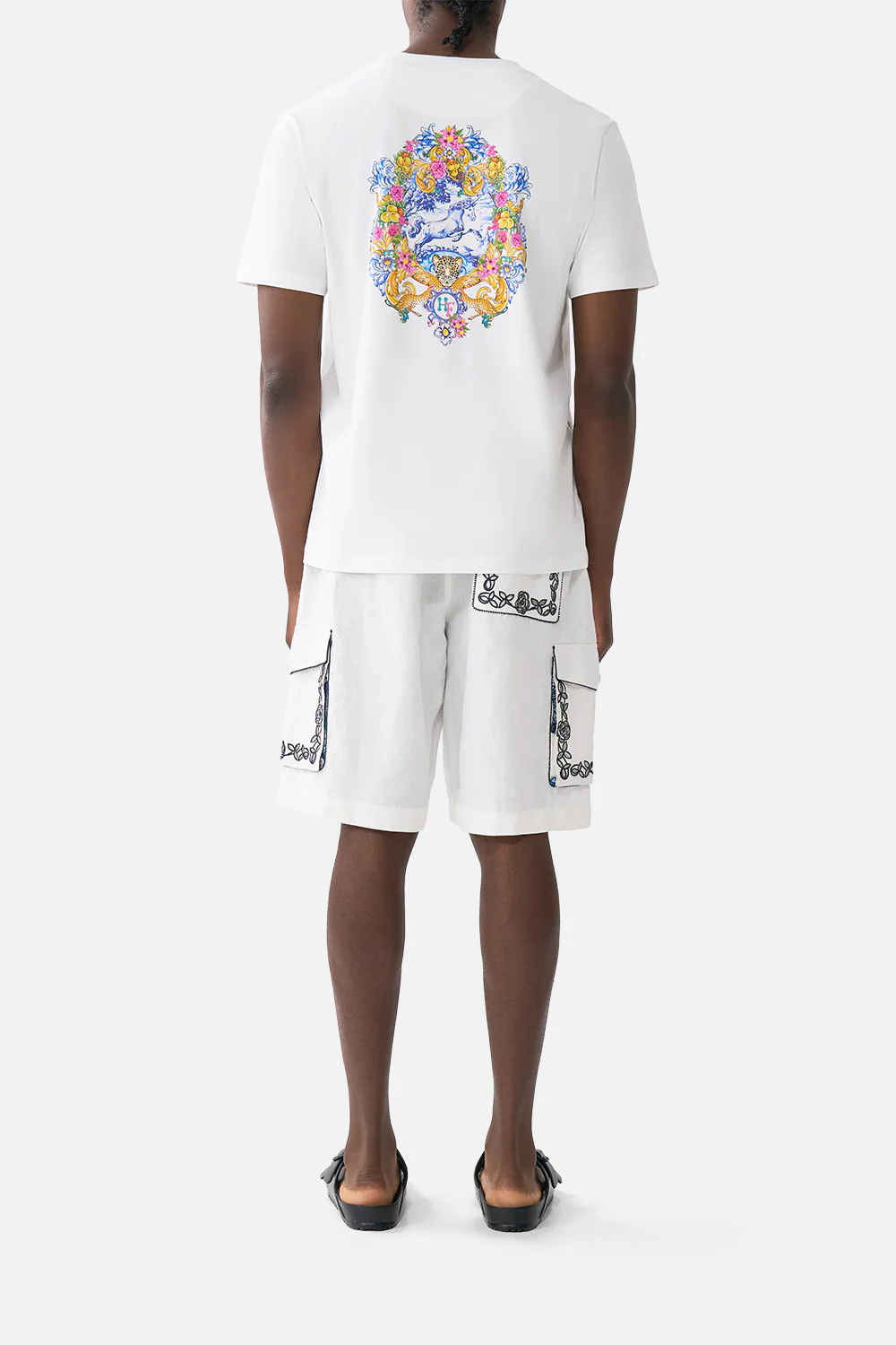 LONG CARGO SHORT WITH ELASTIC WAIST A TILED WONDERLAND - Image 2