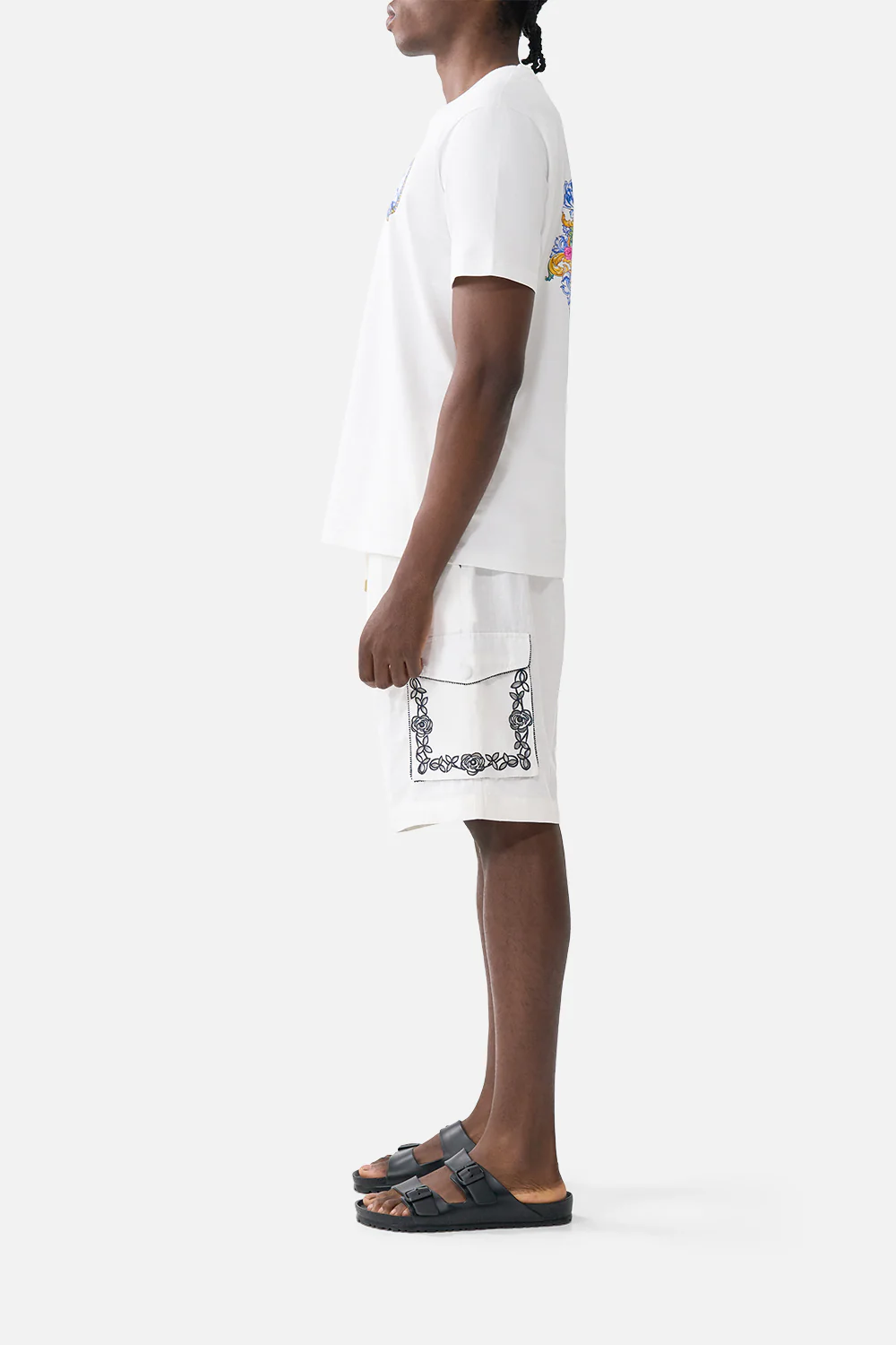 LONG CARGO SHORT WITH ELASTIC WAIST A TILED WONDERLAND - Image 4