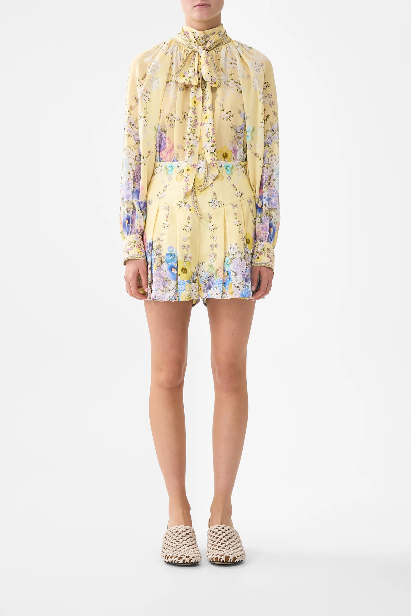 DETACHABLE PUSSY BOW RAGLAN BLOUSE DARLING BUDS