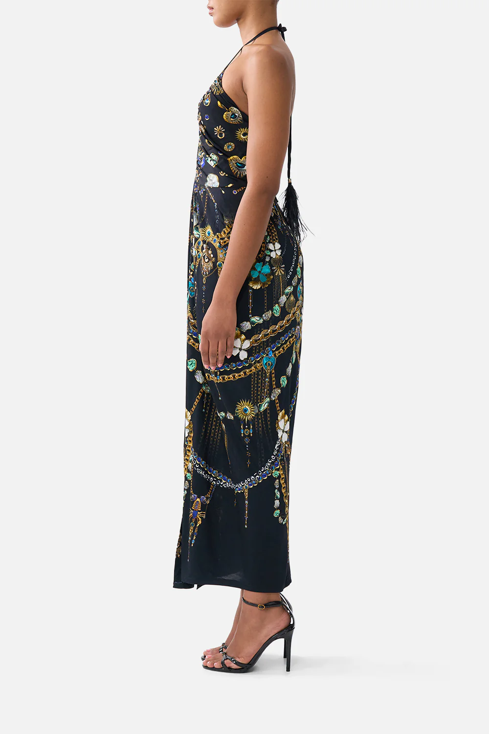 V NECK GATHERED JERSEY DRESS AMULETS AND ALCHEMY - Image 4