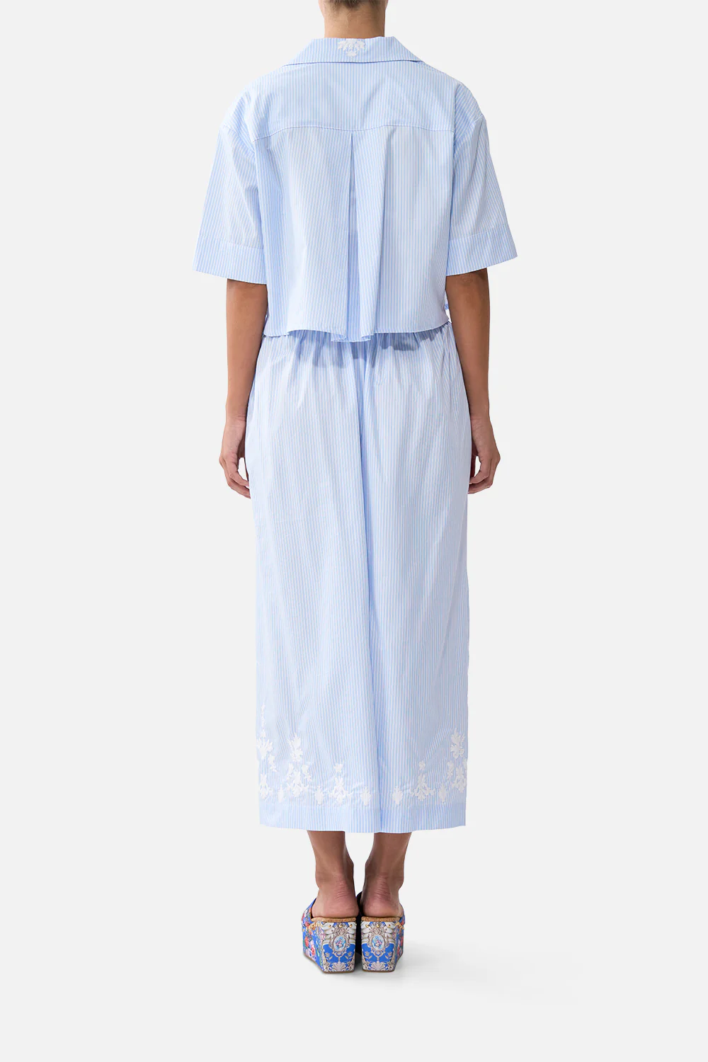 CROPPED CAMP COLLAR BLOUSE OTTOMAN OPULENCE - Image 2