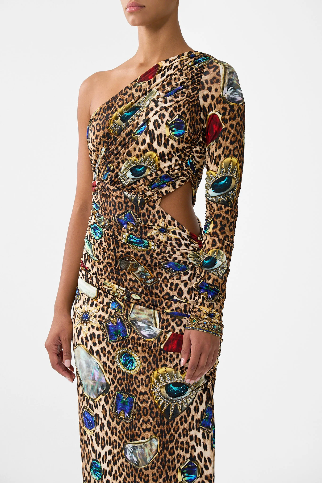 ONE SHOULDER JERSEY CUT OUT DRESS NAZAR NIRVANA - Image 5