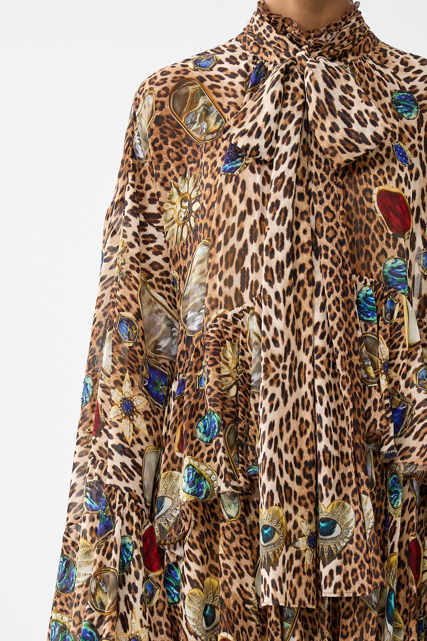 RUFFLE HIGH LOW DRESS WITH LONG SLEEVE NAZAR NIRVANA - Image 6