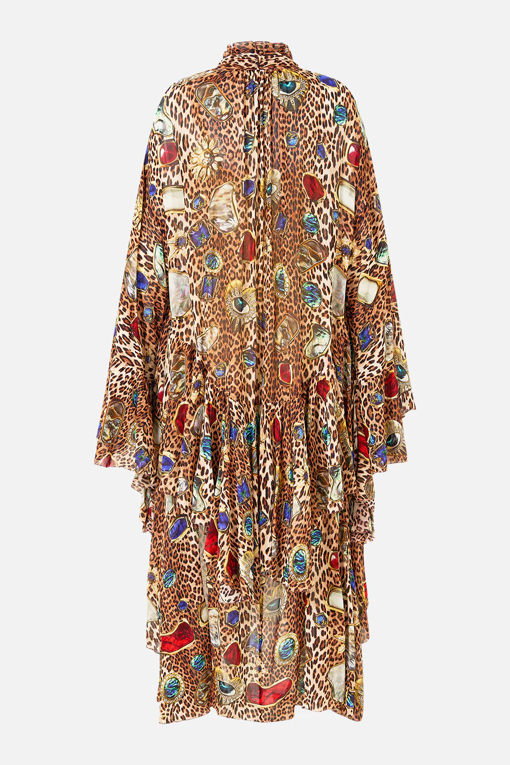 RUFFLE HIGH LOW DRESS WITH LONG SLEEVE NAZAR NIRVANA - Image 7