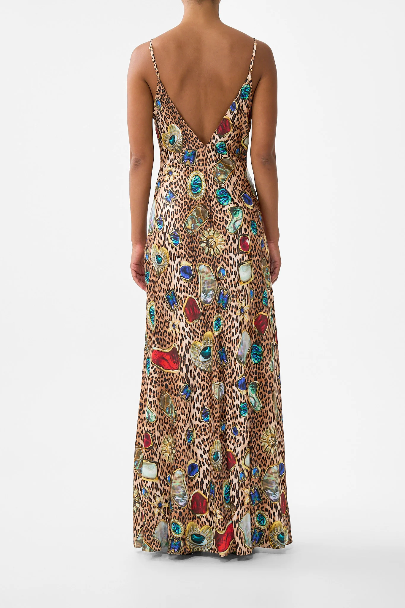 V-NECK FULL LENGTH BIAS SLIP DRESS NAZAR NIRVANA - Image 2