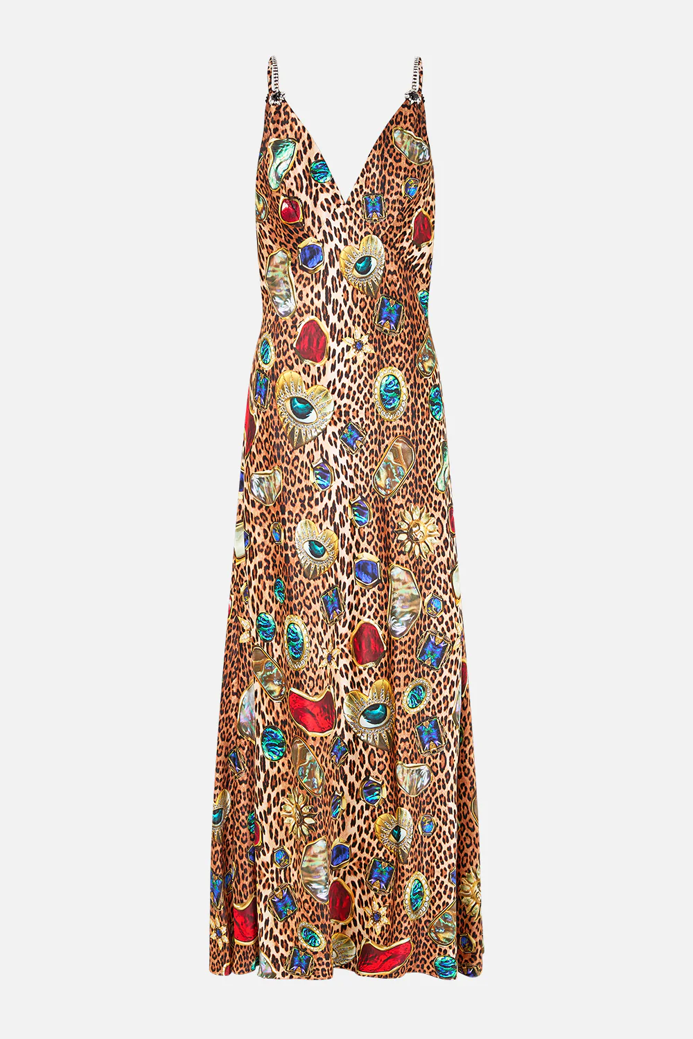 V-NECK FULL LENGTH BIAS SLIP DRESS NAZAR NIRVANA - Image 3