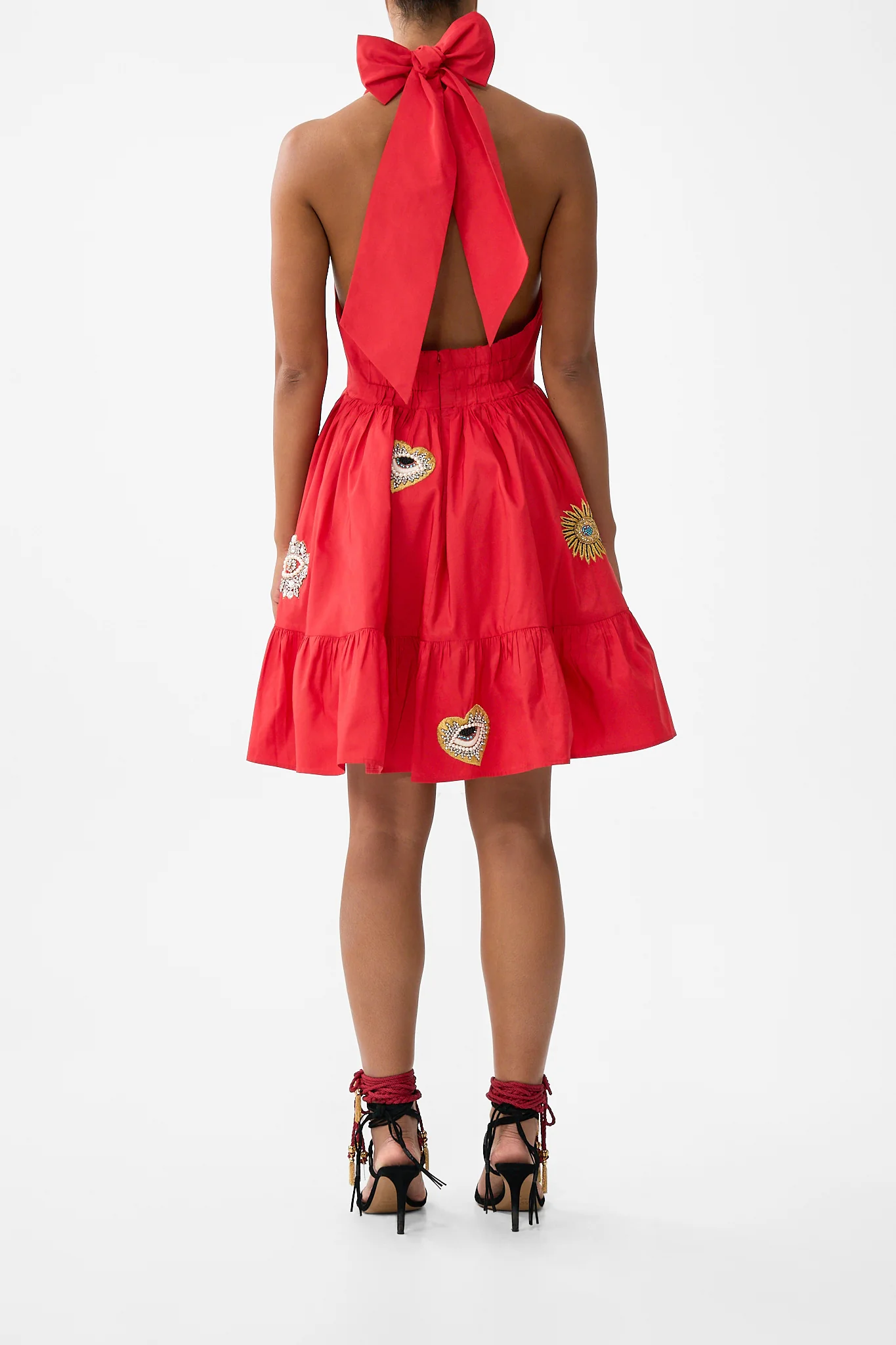 RUFFLE HEM HALTER SHORT DRESS NAZAR NIRVANA - Image 2