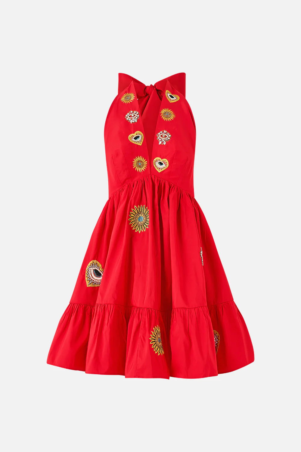 RUFFLE HEM HALTER SHORT DRESS NAZAR NIRVANA - Image 3