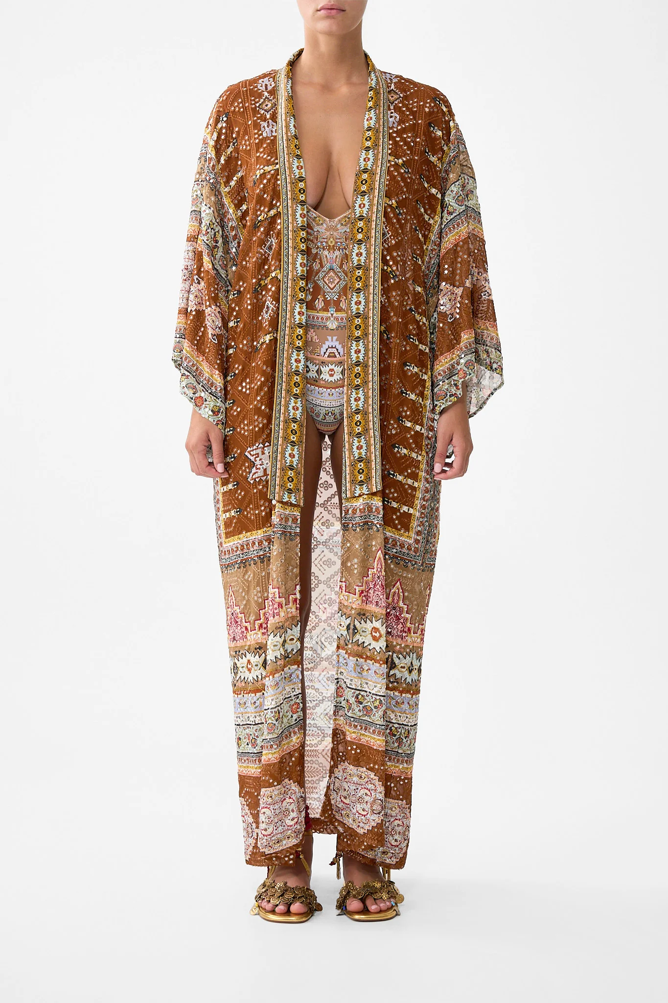 KIMONO LAYER WITH COLLAR FABRIC OF TIME