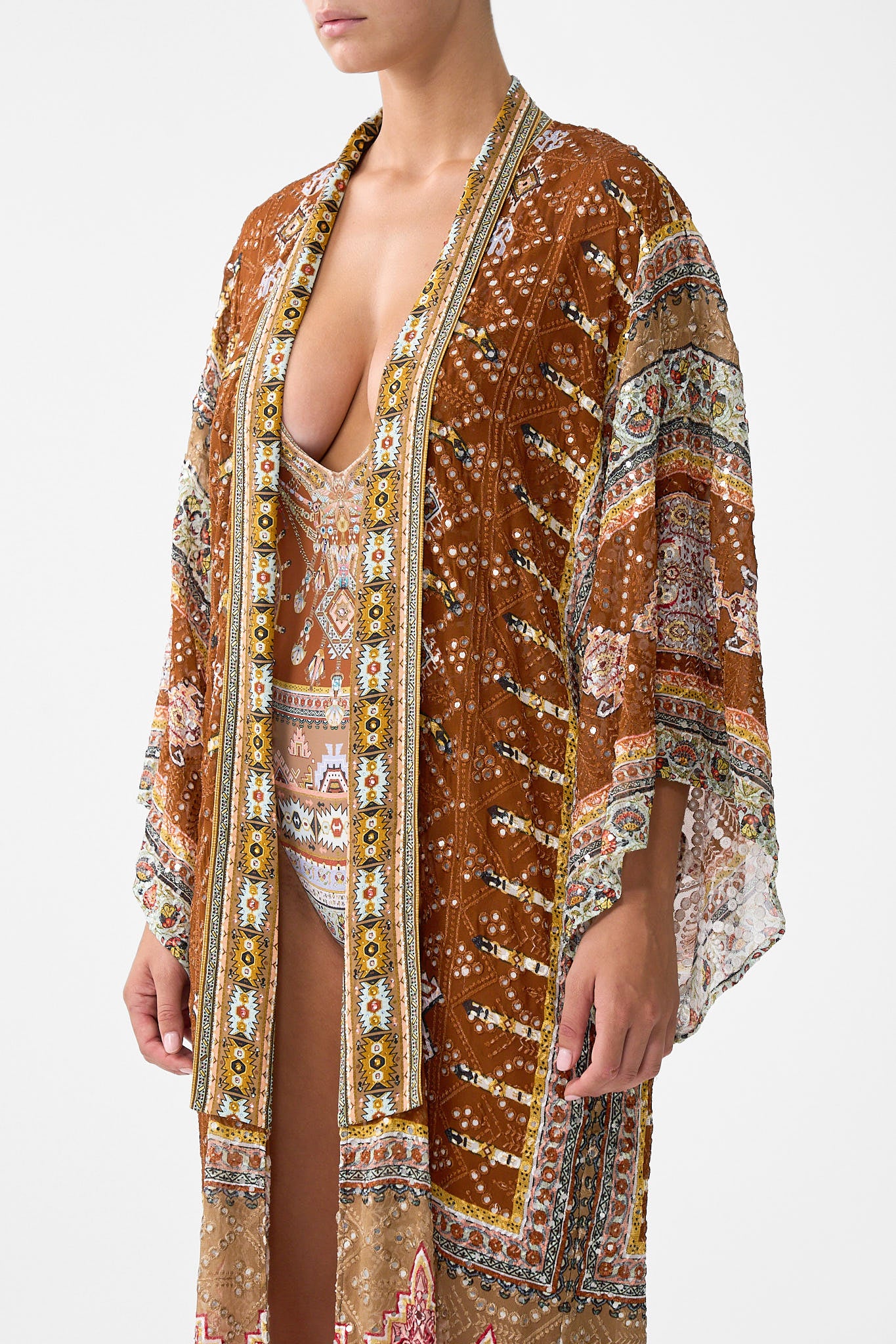 KIMONO LAYER WITH COLLAR FABRIC OF TIME - Image 5