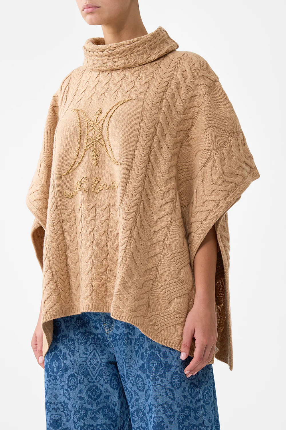 FUNNEL NECK KNIT PONCHO ARANJUEZ ANIMALIA - Image 5