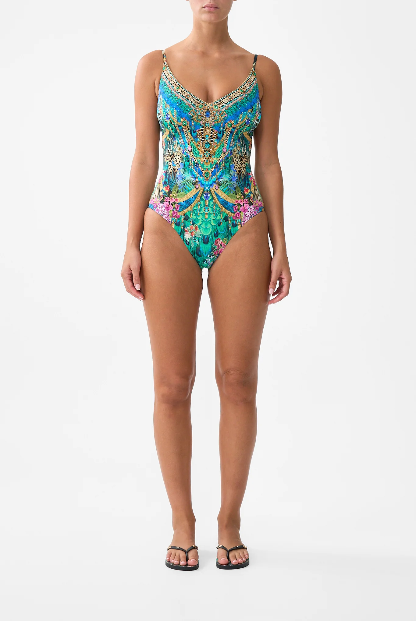 V NECK UNDERWIRE ONE PIECE WITH BACK CLOSURE ANIMAL ALCHEMY