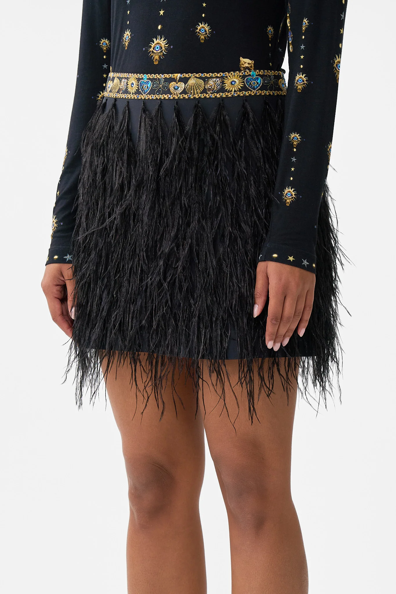 FEATHER MINI SKIRT AMULETS AND ALCHEMY - Image 5