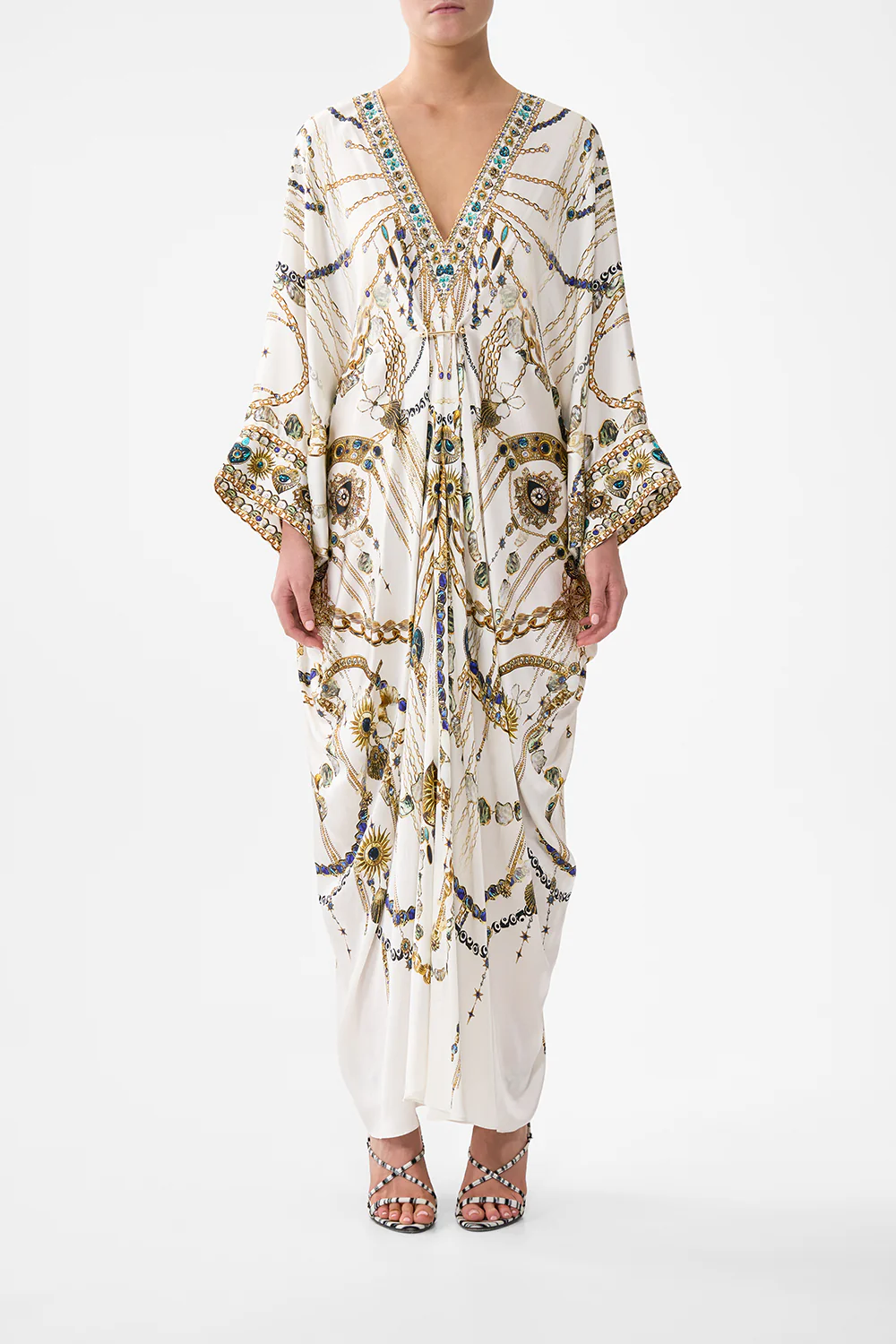 PIERCED V NECK KAFTAN CHAIN GANG