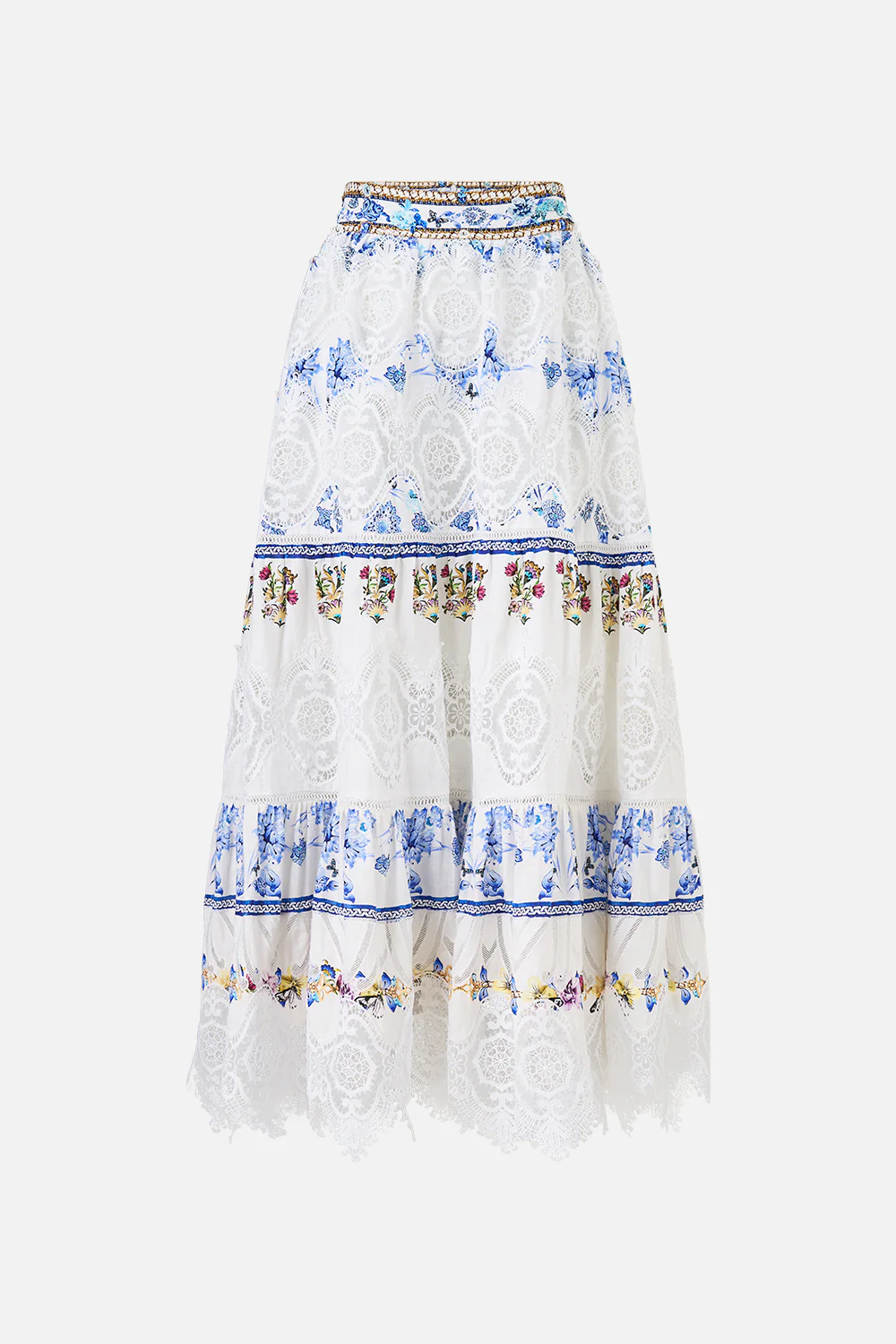 HIGH WAISTED TIERED MIDI SKIRT ALL ABOUT THAT LACE - Image 3