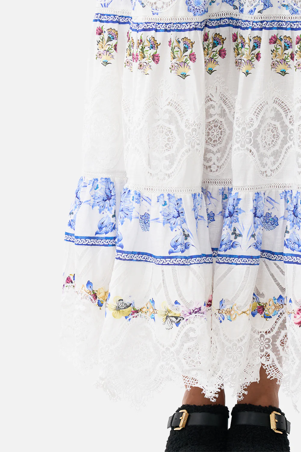 HIGH WAISTED TIERED MIDI SKIRT ALL ABOUT THAT LACE - Image 6