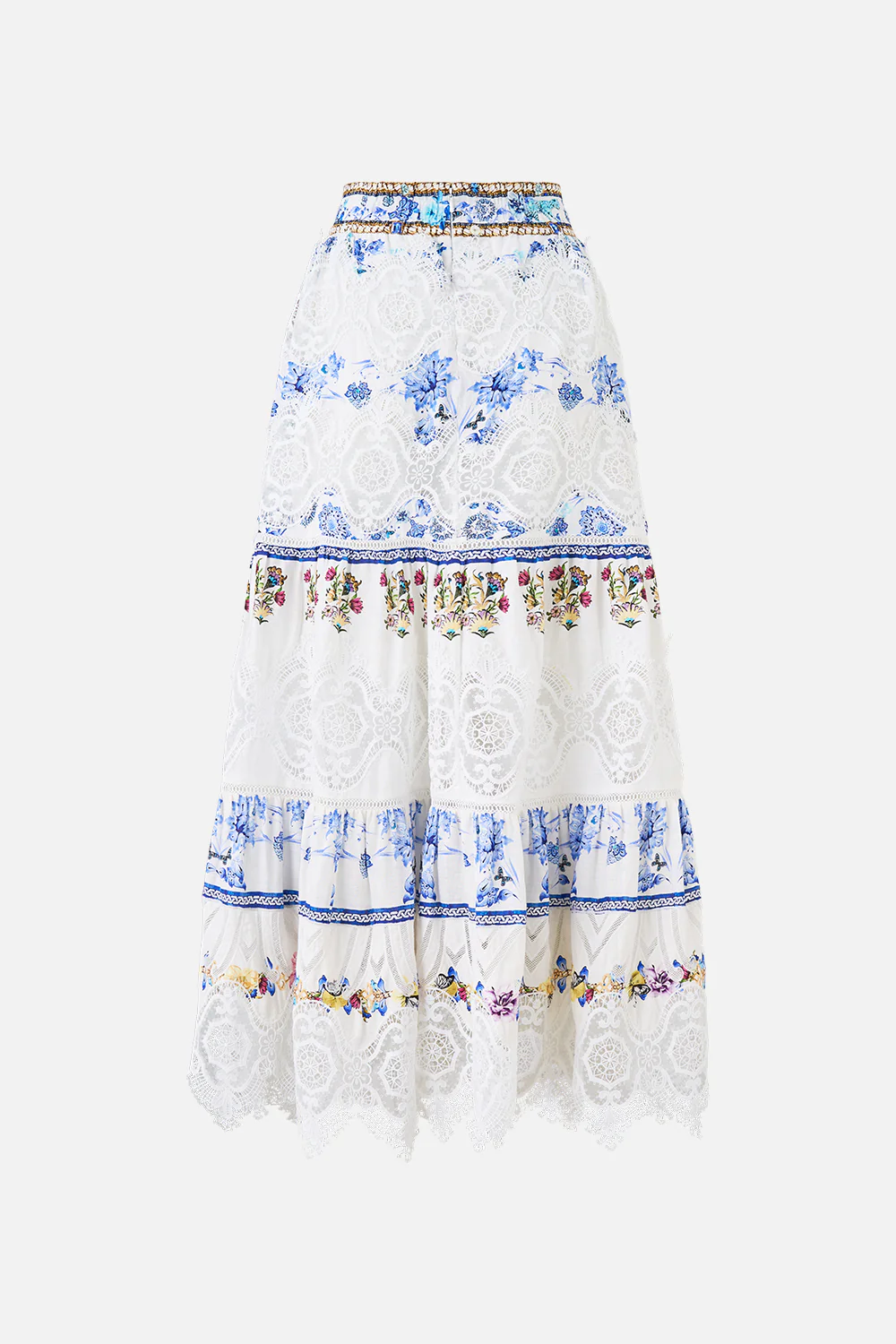 HIGH WAISTED TIERED MIDI SKIRT ALL ABOUT THAT LACE - Image 7