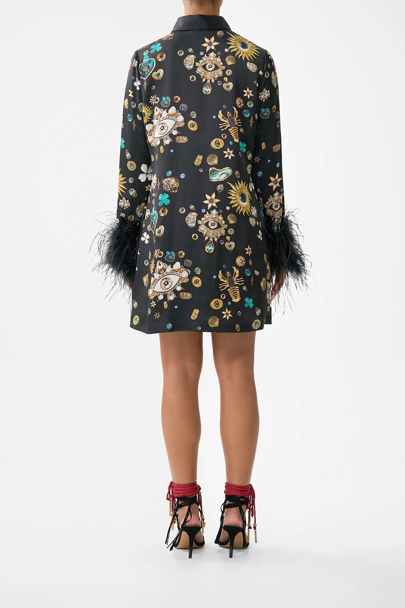 MINI SHIRT DRESS WITH FEATHERS AMULETS AND ALCHEMY - Image 2