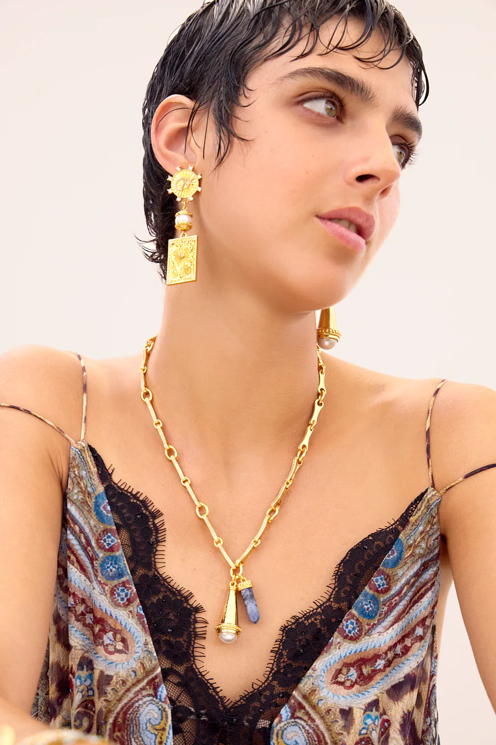BOHEMIAN BABYLON CHAIN LINK NECKLACE GOLD - Image 2