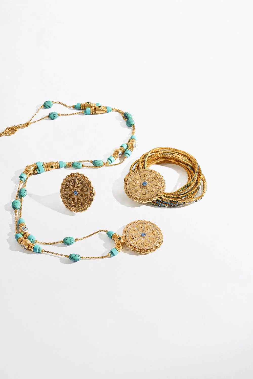 BOHEMIAN BABYLON LONG BEADED NECKLACE GOLD - Image 3