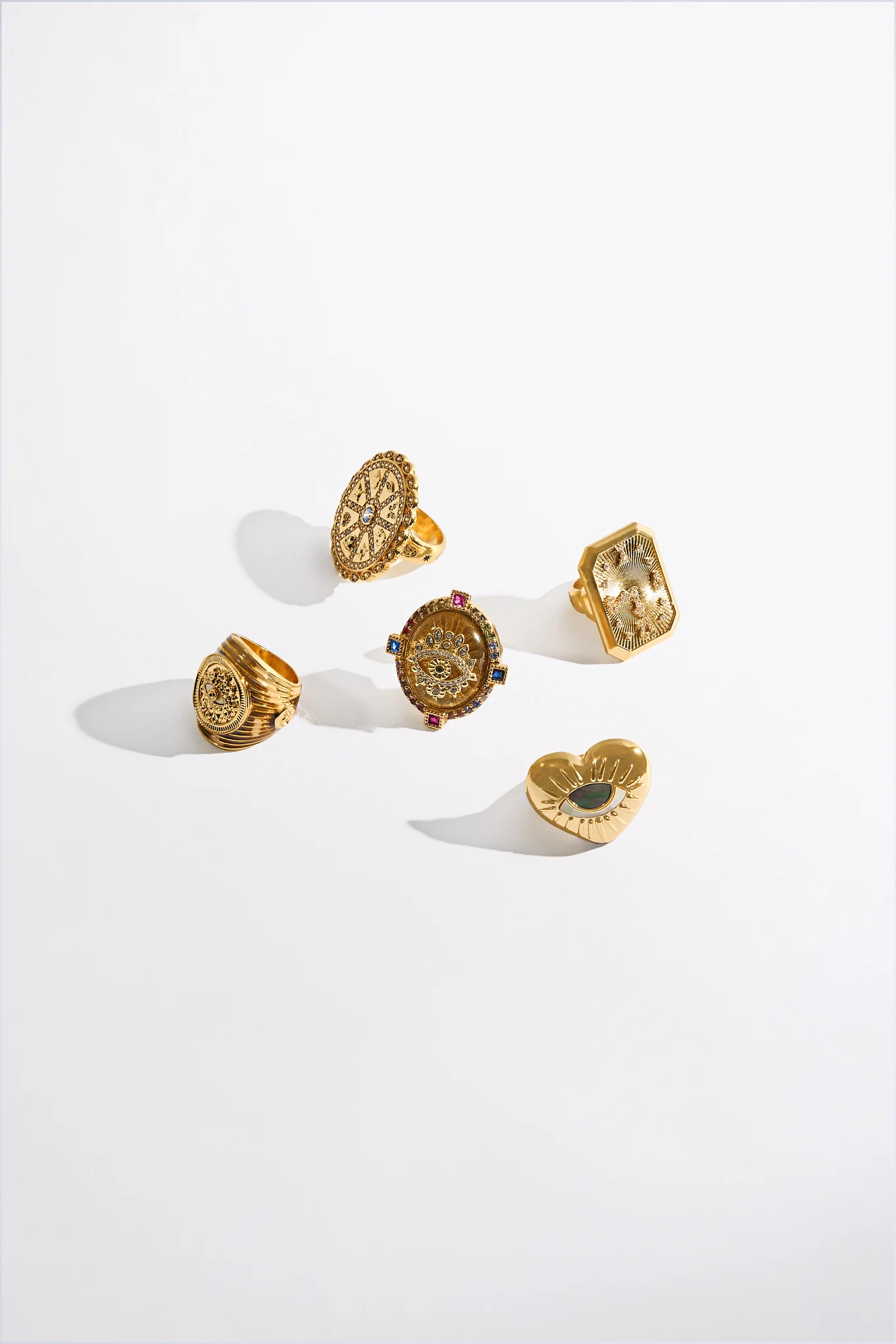 BOHEMIAN BABYLON HEART EYE RING GOLD - Image 3