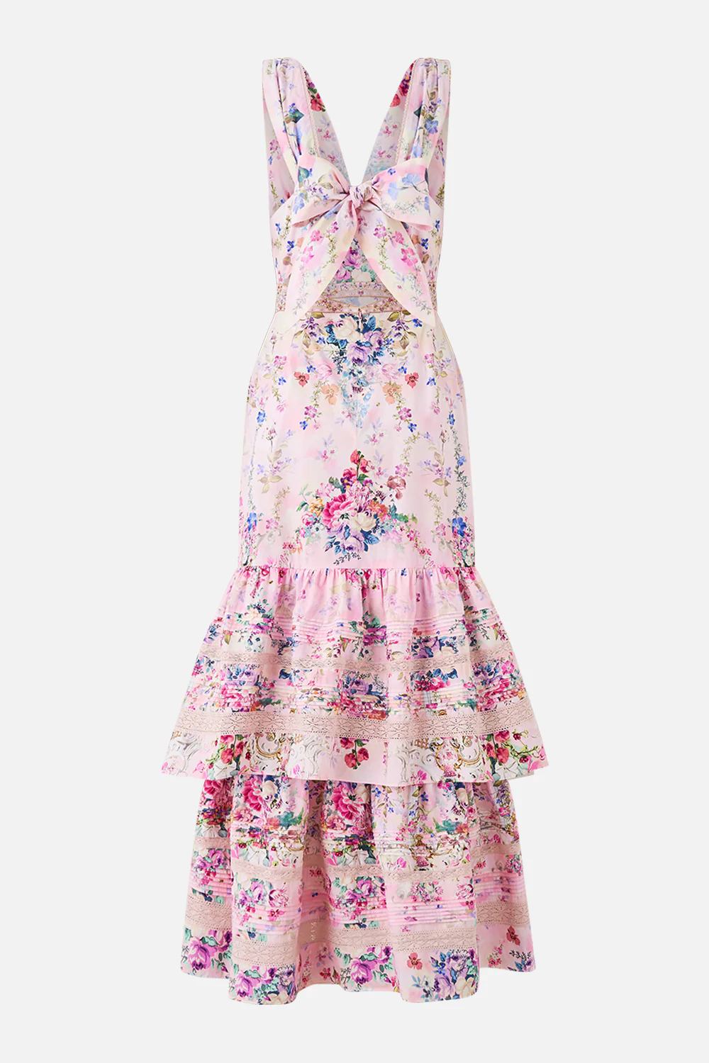 TWO TIERED GATHERED RUFFLE DRESS PALATIAL PASTELS - Image 8