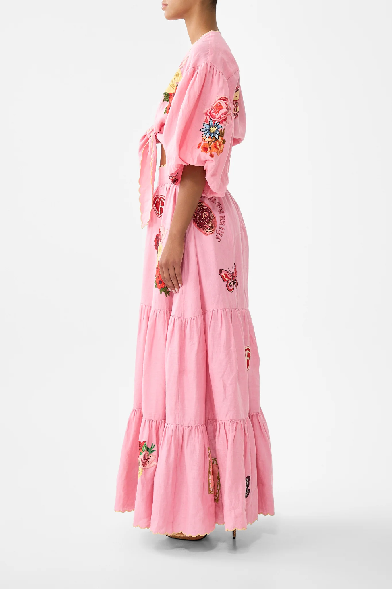 LONG HIGH WAISTED TIERED SKIRT COLLAGE KINGDOM - Image 4