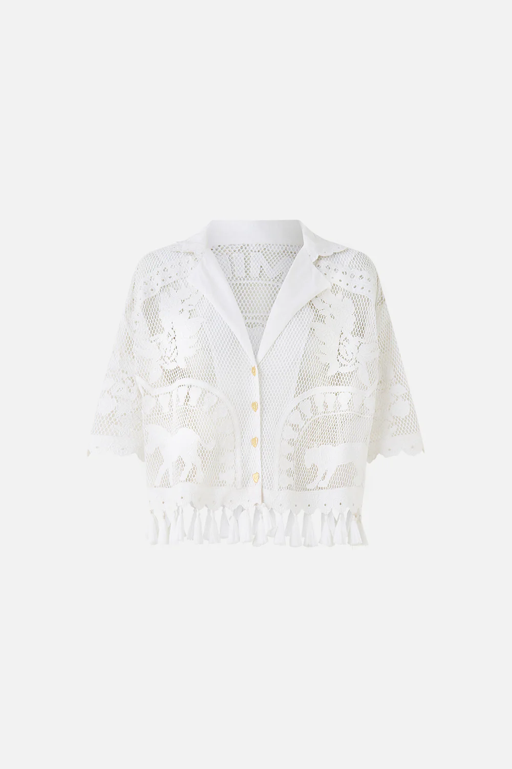 CROPPED COLLAR BLOUSE WITH BUTTON FRONT KAPADOKYA KITSCH - Image 3