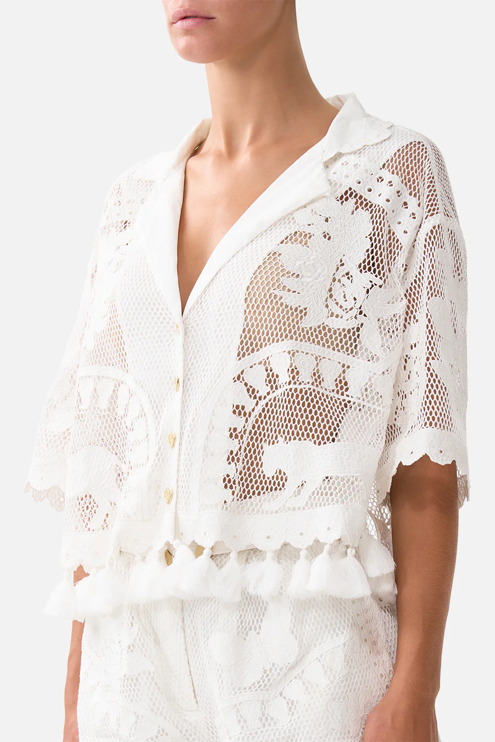CROPPED COLLAR BLOUSE WITH BUTTON FRONT KAPADOKYA KITSCH - Image 5