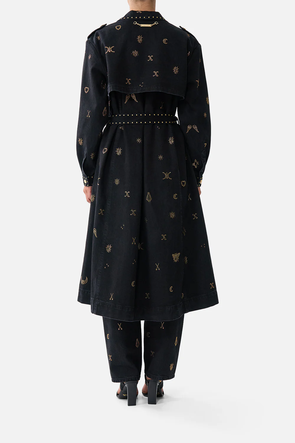 HEIRLOOM EMPIRE LONGLINE BELTED TRENCH COAT DENIM - Image 2
