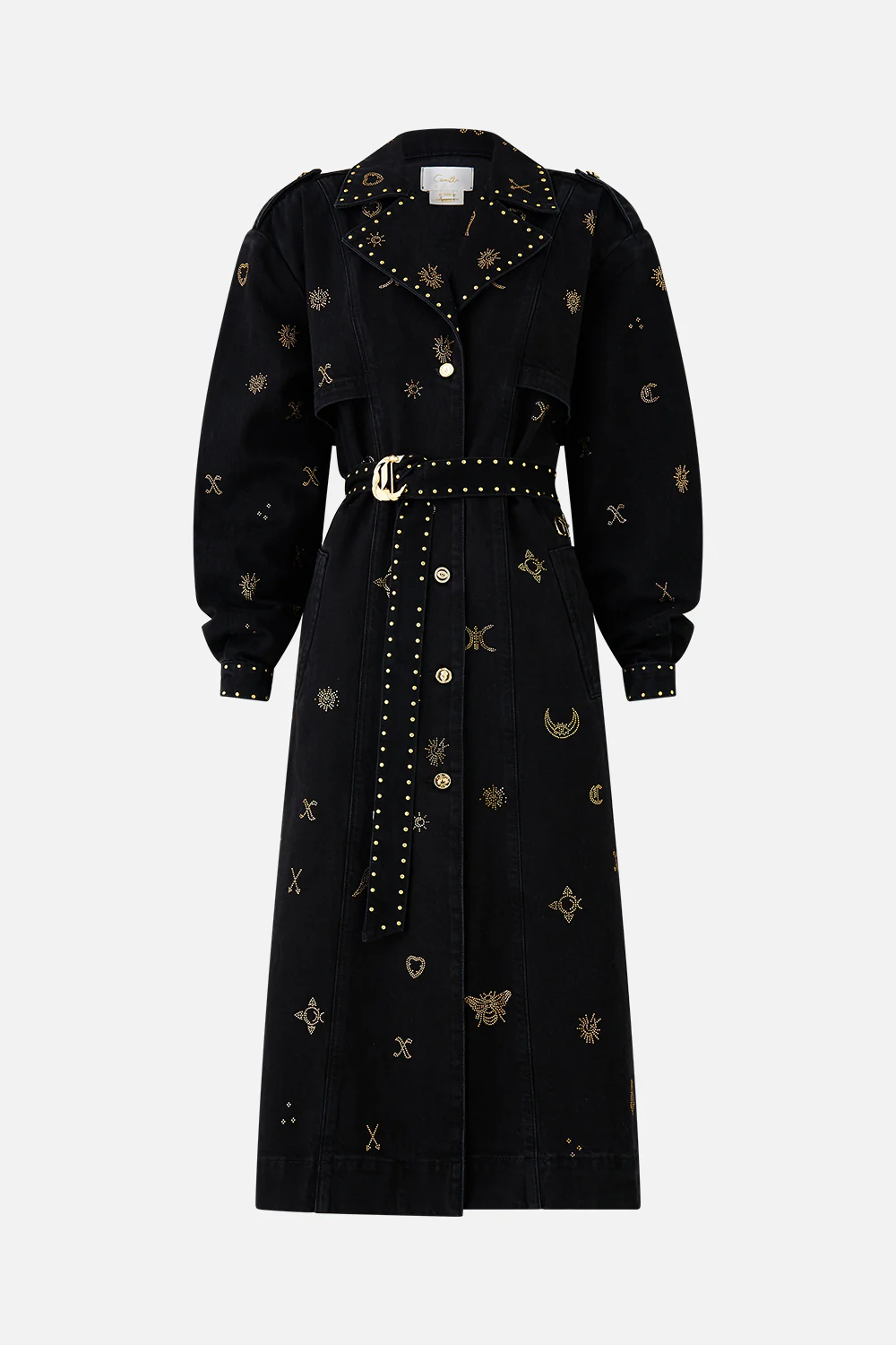 HEIRLOOM EMPIRE LONGLINE BELTED TRENCH COAT DENIM - Image 3