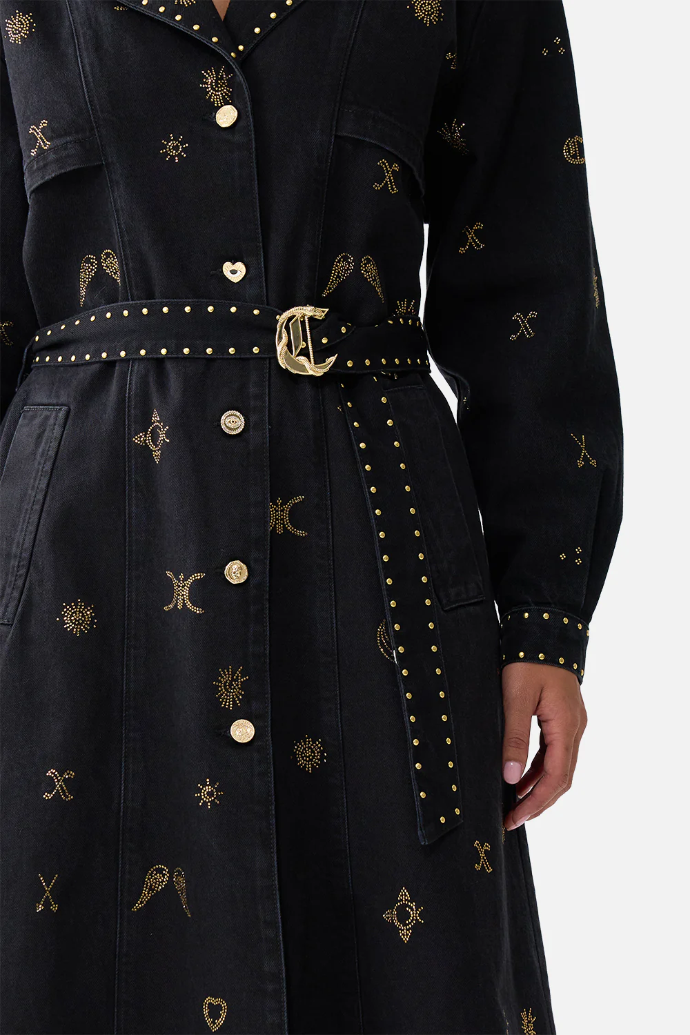 HEIRLOOM EMPIRE LONGLINE BELTED TRENCH COAT DENIM - Image 7