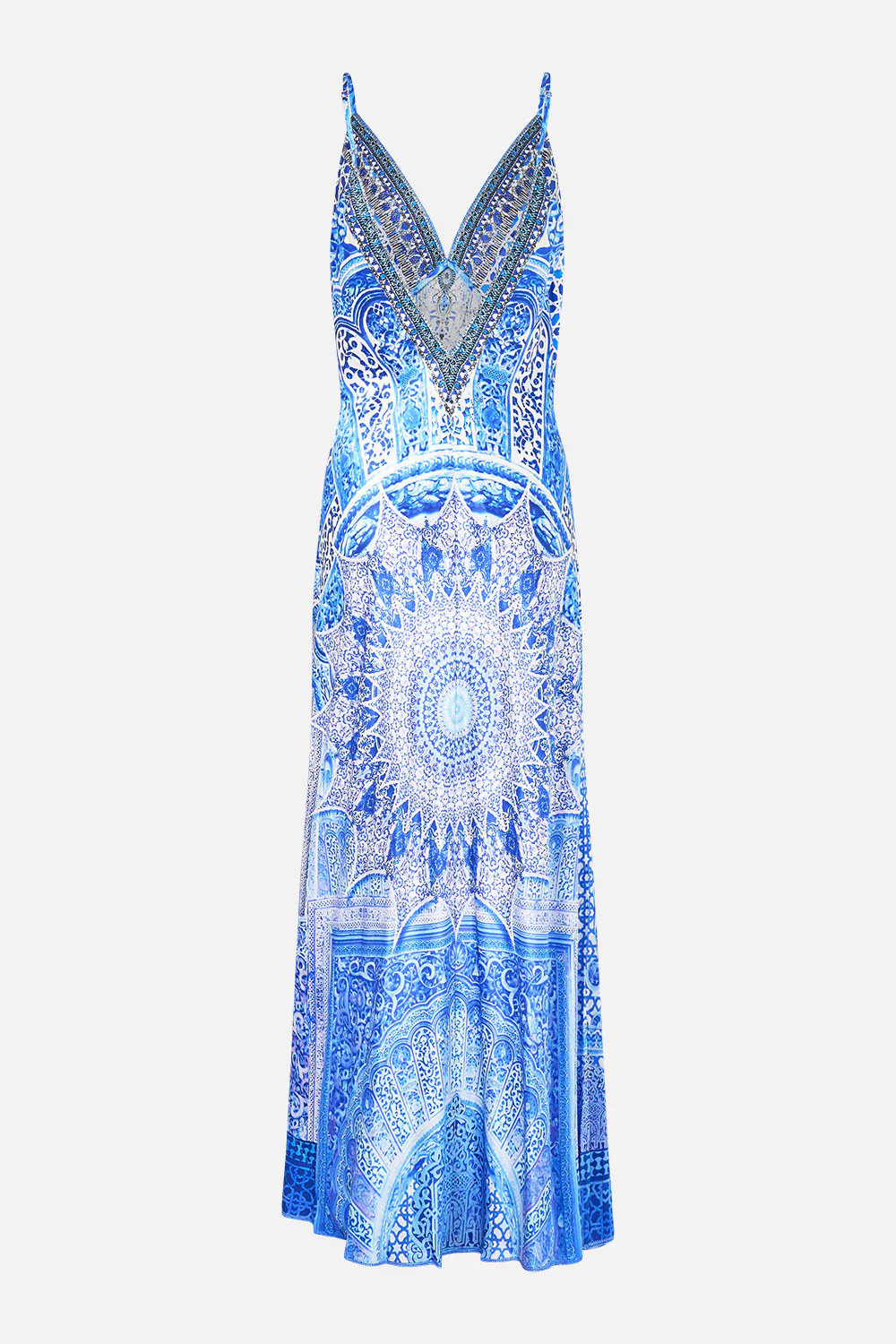 V-NECK LONG BIAS SLIP DRESS WITH TRAIN THE BOSPHOROUS - Image 7