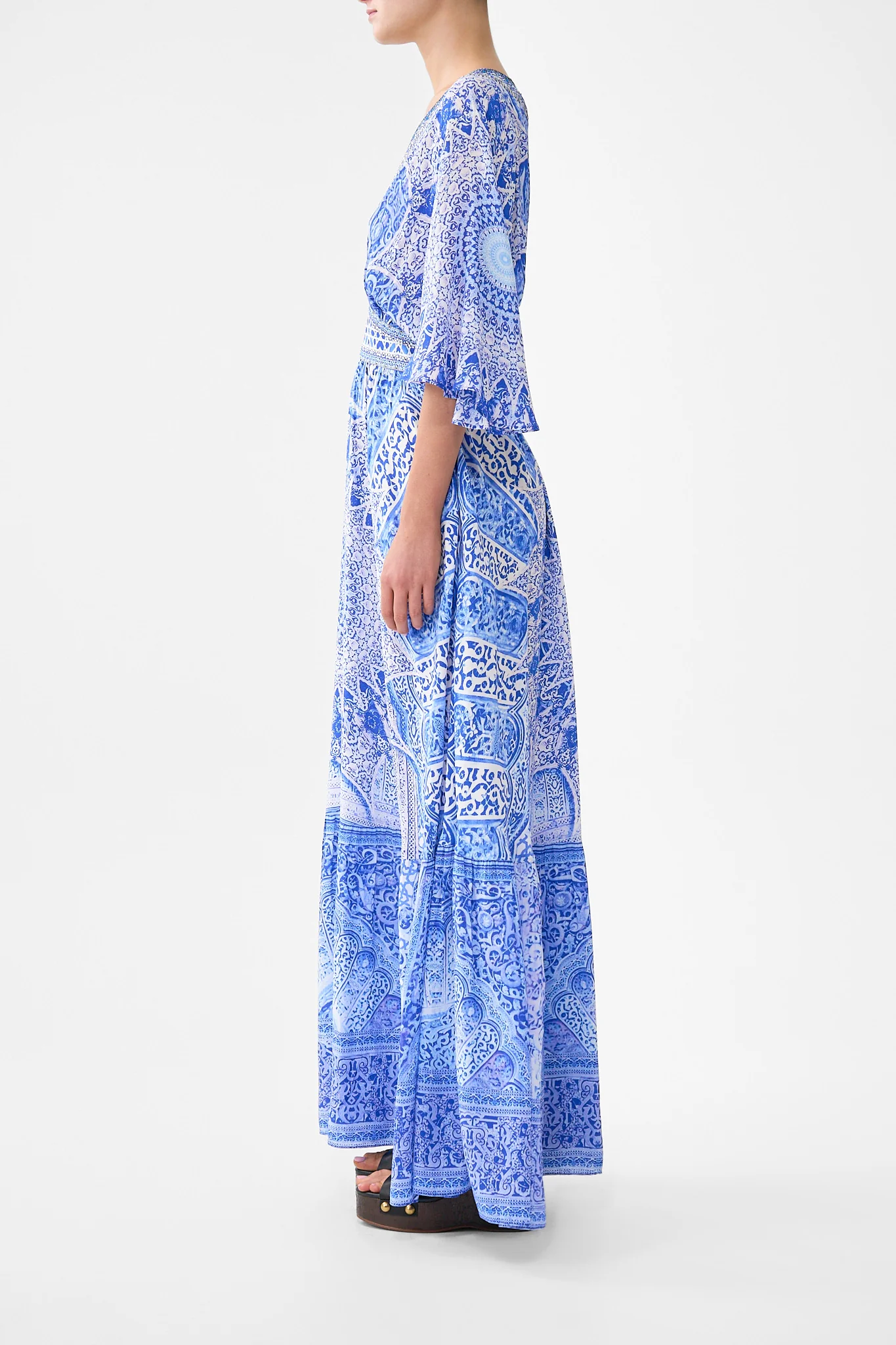 WAISTED DRESS WITH HEM RUFFLE THE BOSPHOROUS - Image 4