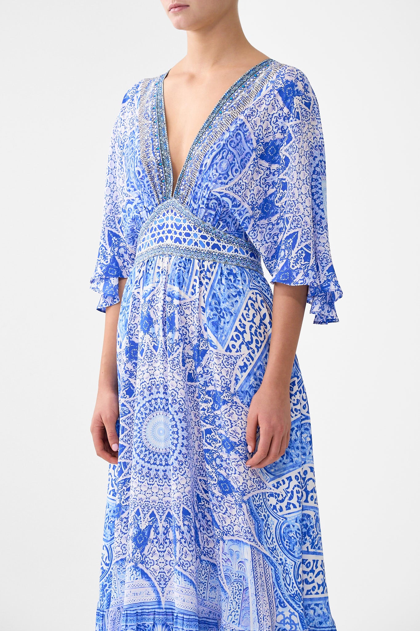 WAISTED DRESS WITH HEM RUFFLE THE BOSPHOROUS - Image 5