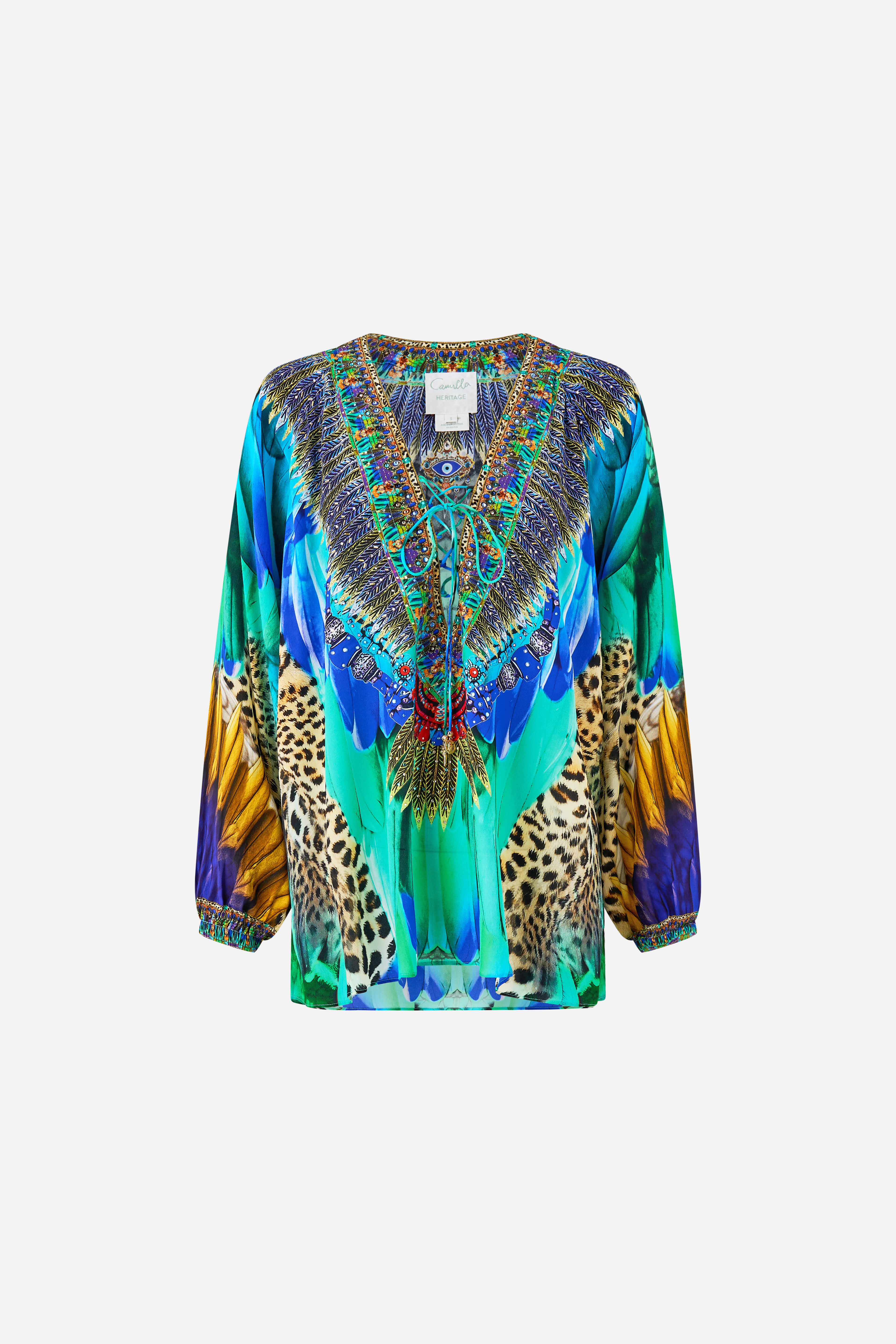 LACE UP BLOUSE JUNGLE FLIGHT - Image 3