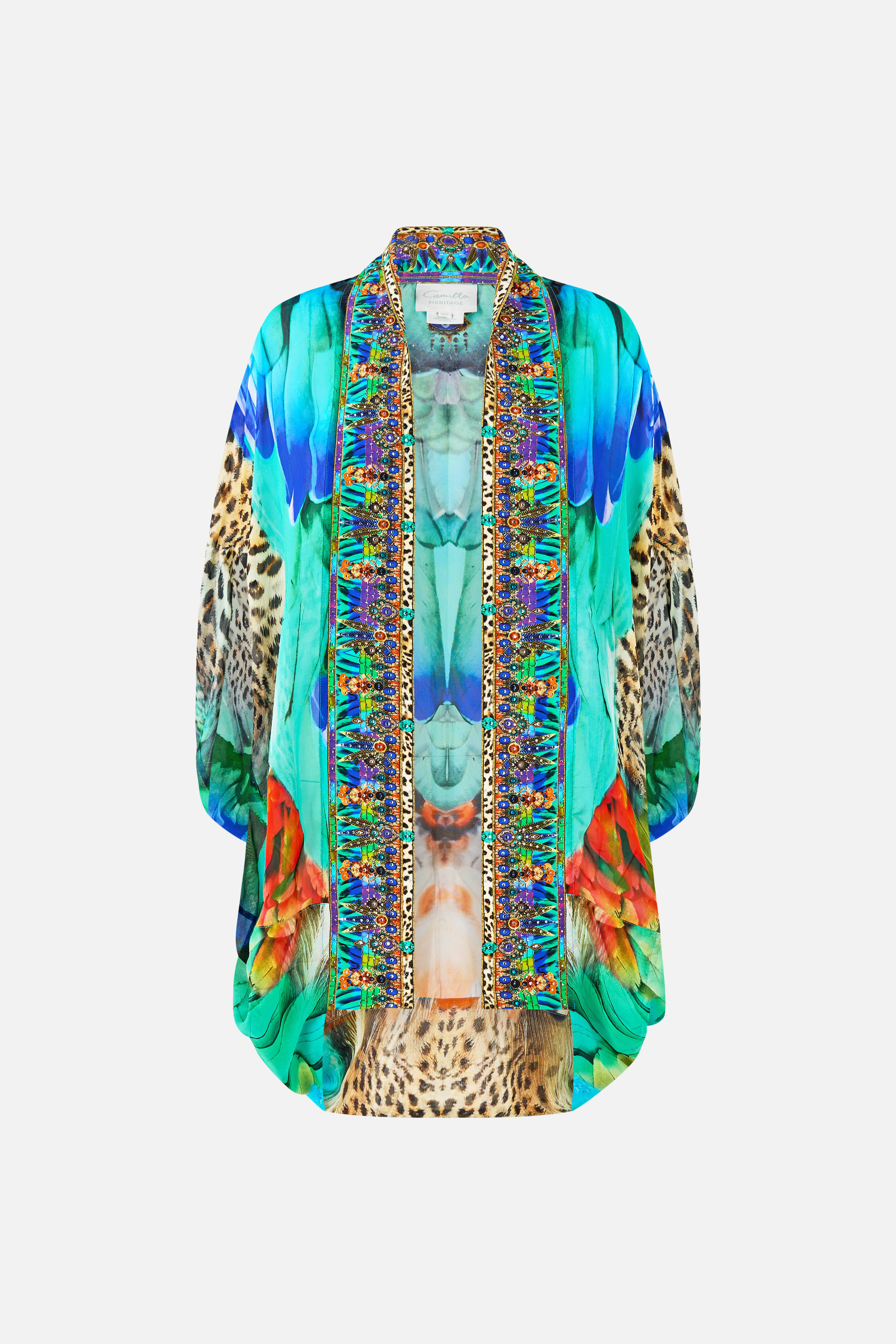 OPEN FRONT CARDI CAPE JUNGLE FLIGHT - Image 3