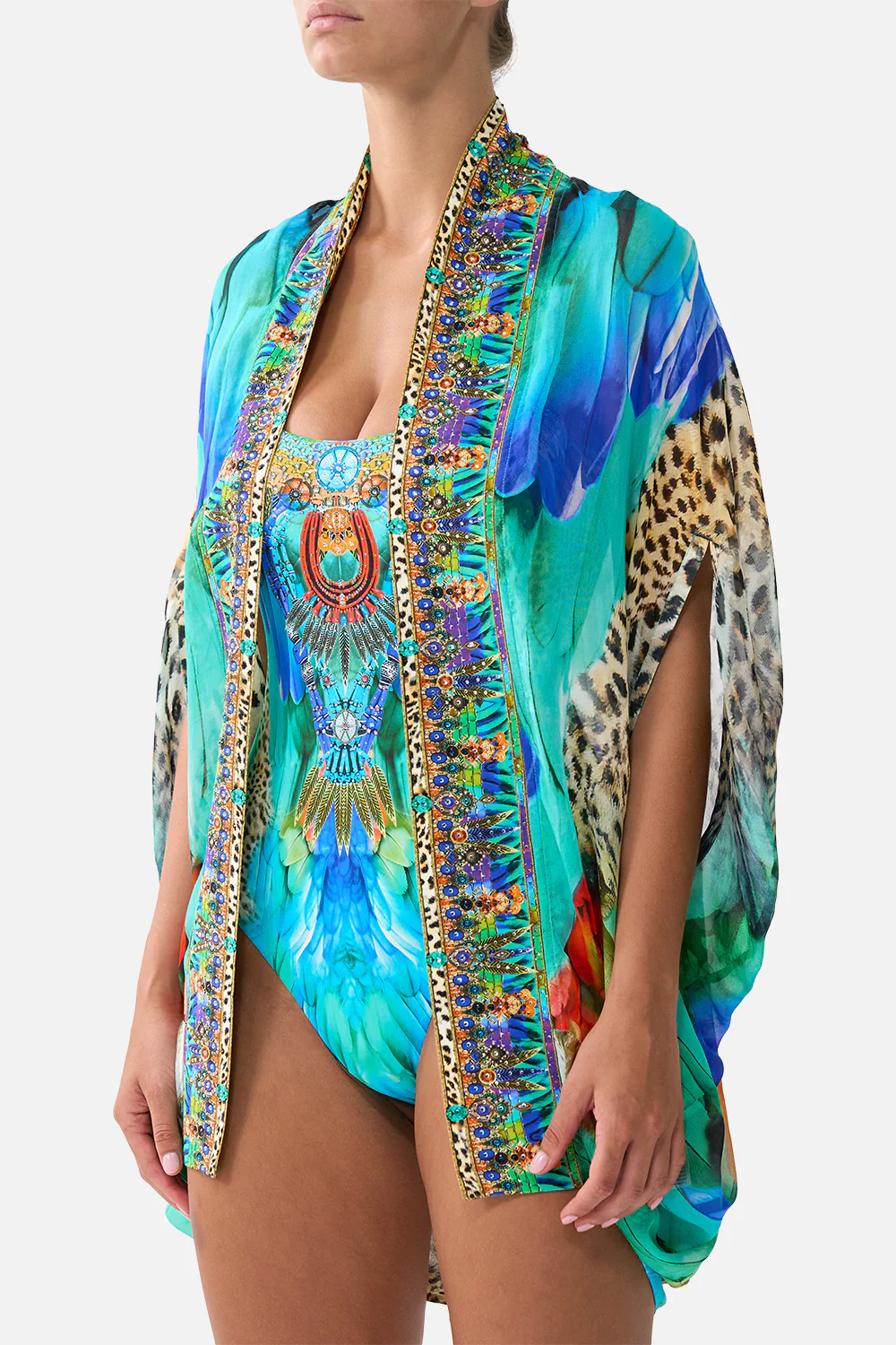 OPEN FRONT CARDI CAPE JUNGLE FLIGHT - Image 5