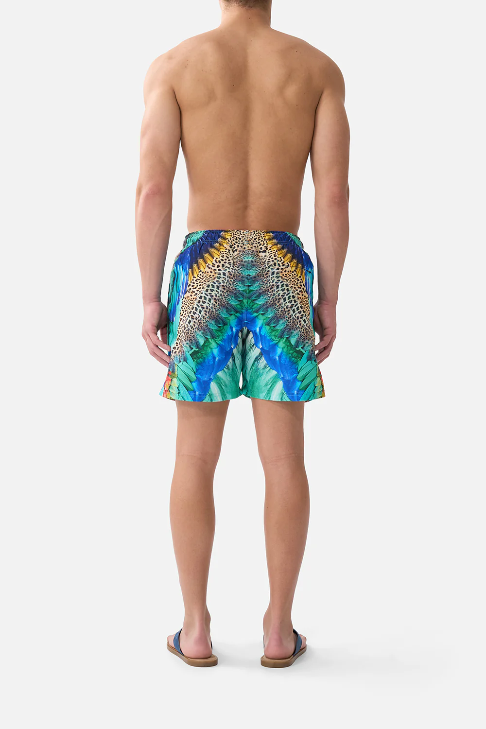MID LENGTH BOARDSHORT WITH ELASTIC WAIST JUNGLE FLIGHT - Image 2